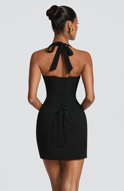 Emily Black Mini Vestido - Moda de Verano Encantadora