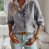 Lila | Blusa sofisticada con volantes para mujer - Gris