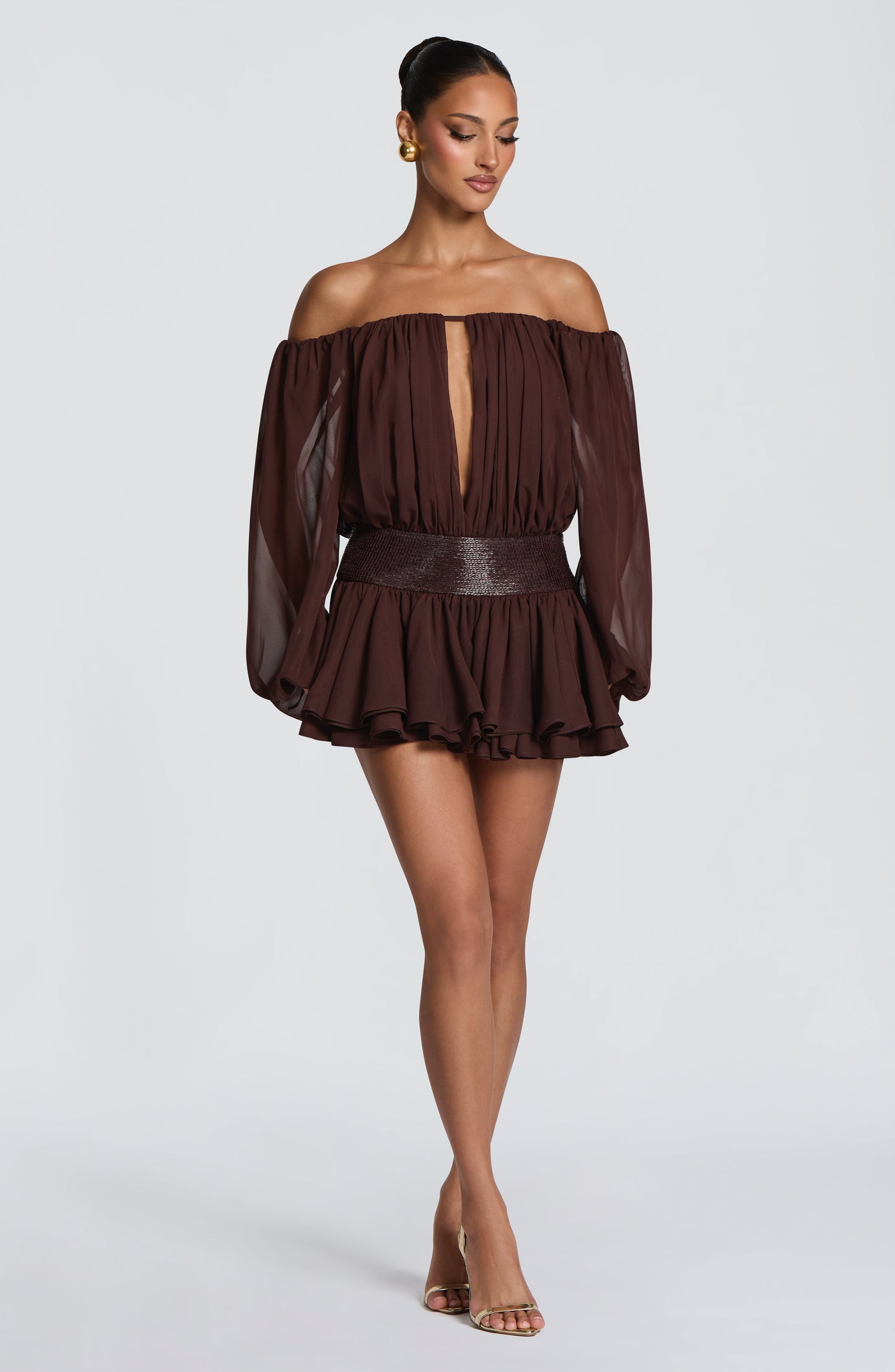 Sophia Plum Brown mono corto de verano