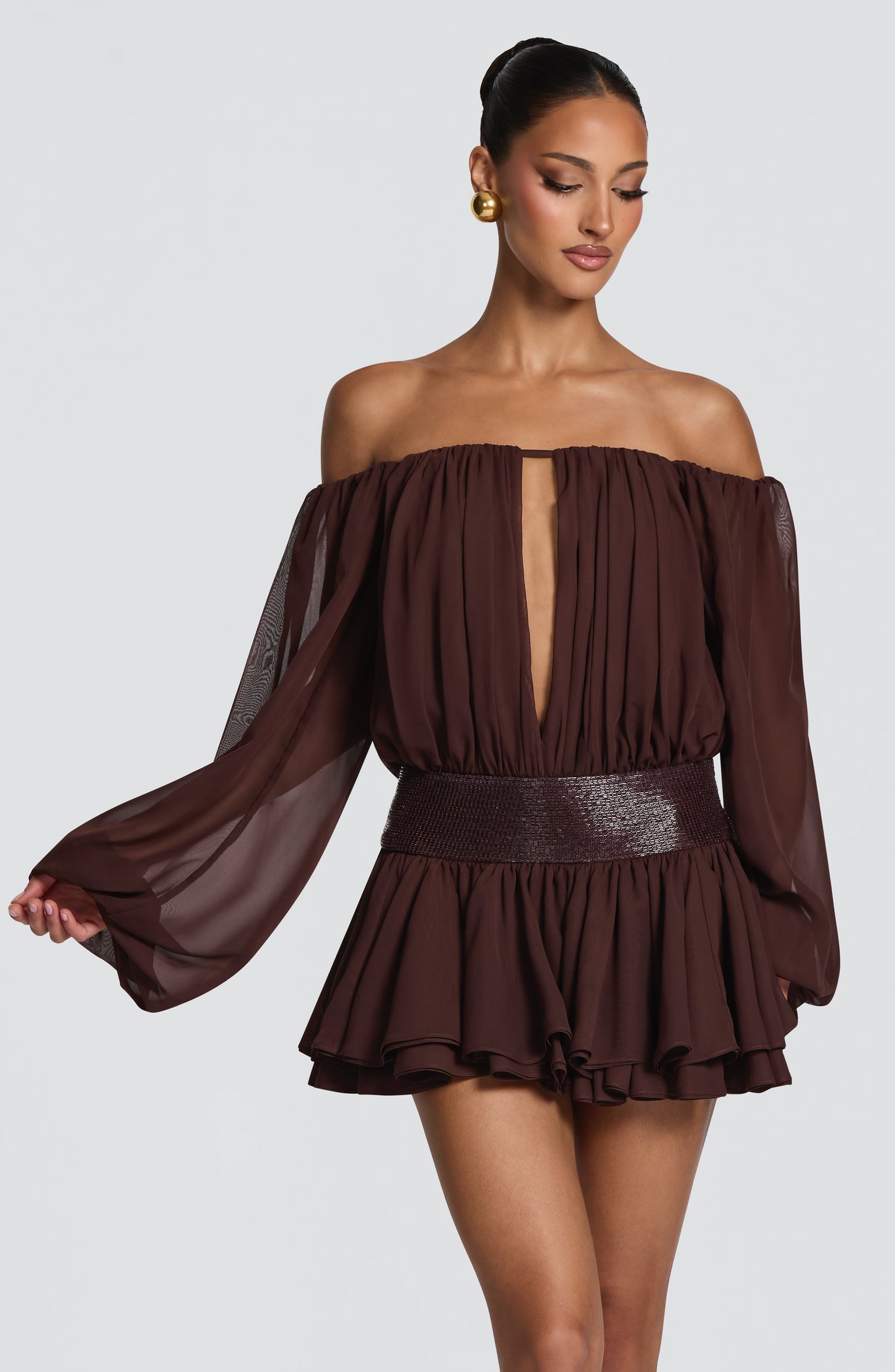Sophia Plum Brown mono corto de verano