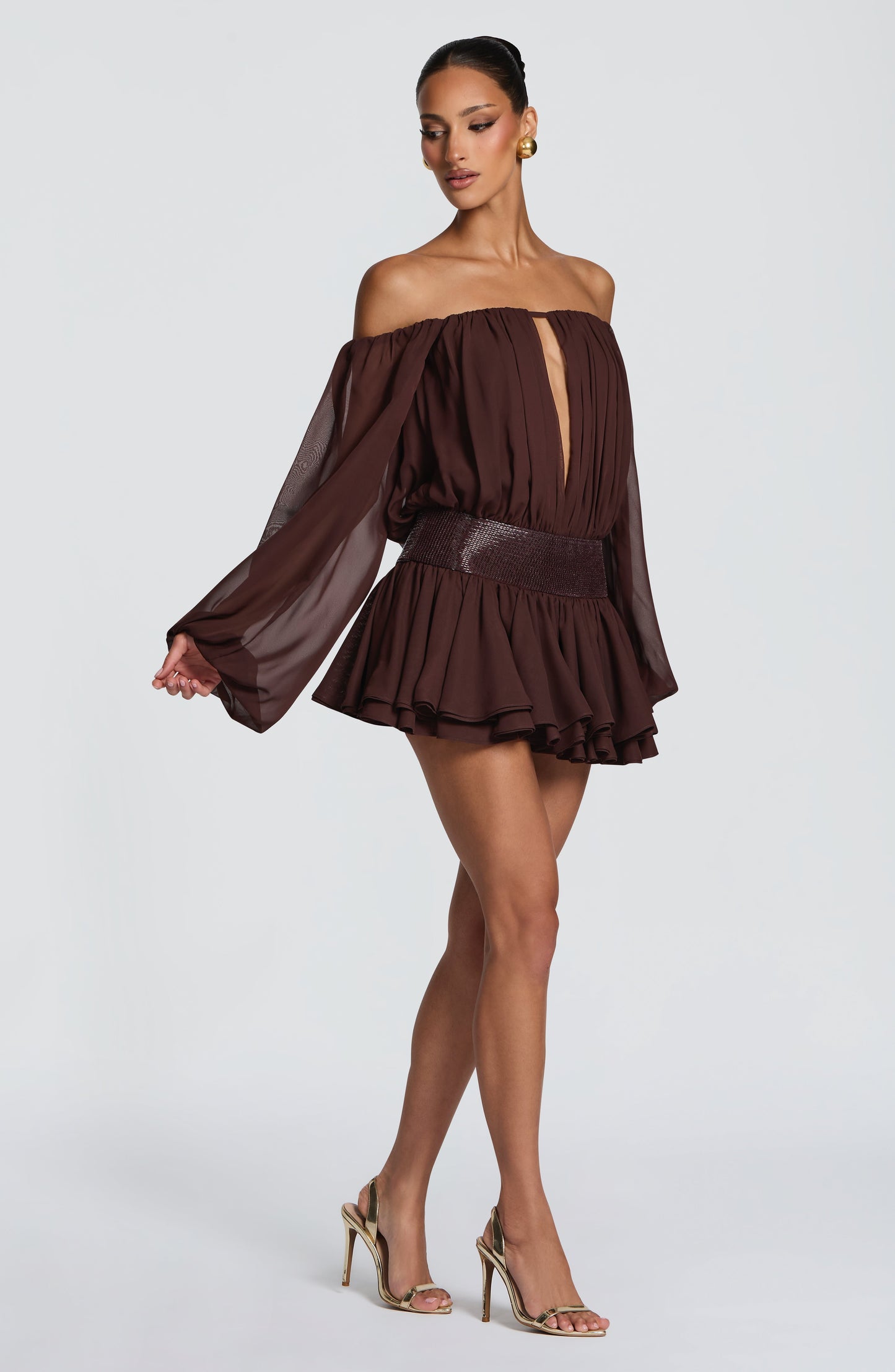 Sophia Plum Brown mono corto de verano