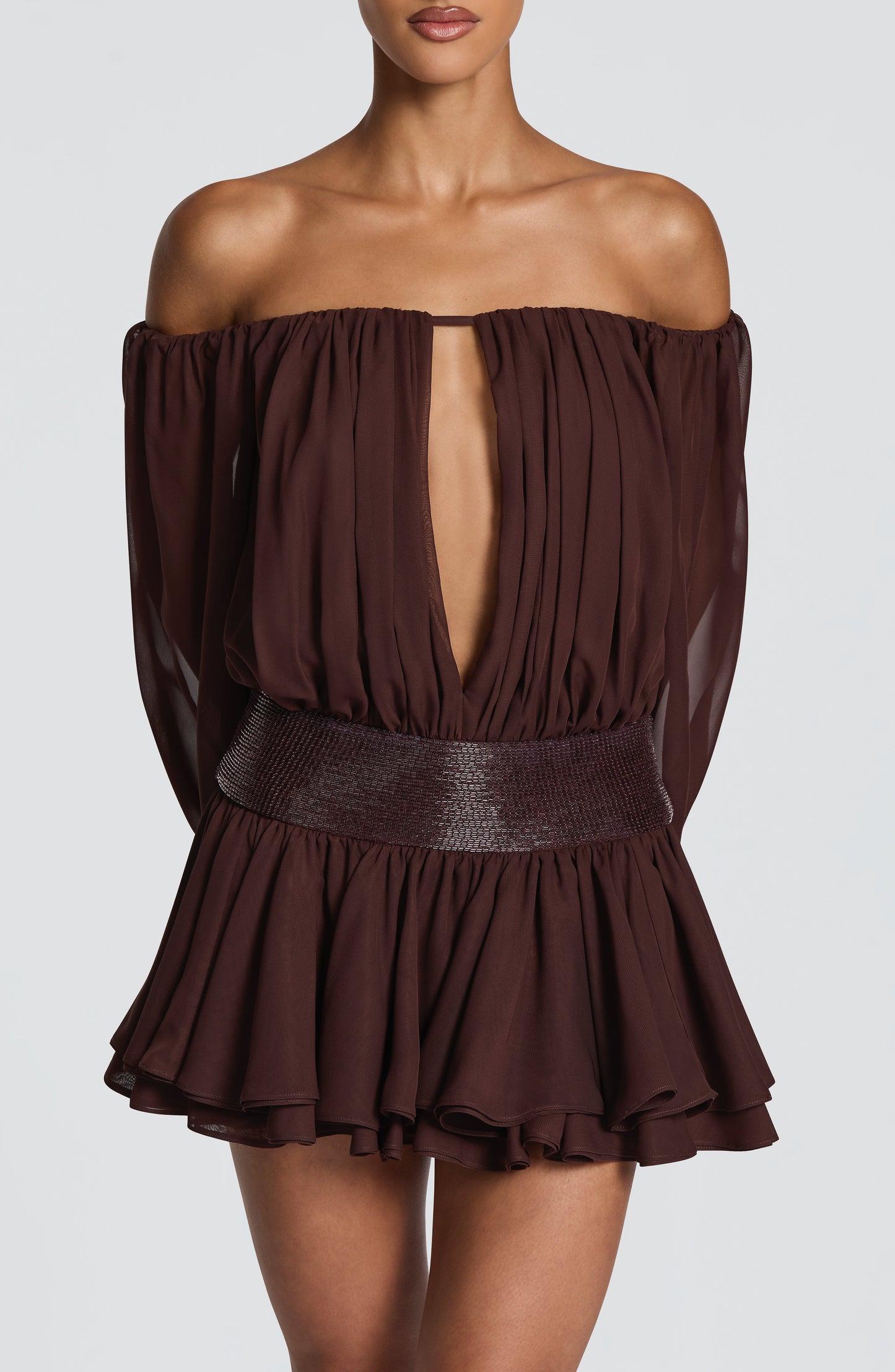 Sophia Plum Brown mono corto de verano