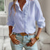 Lila | Blusa sofisticada con volantes para mujer - Azul