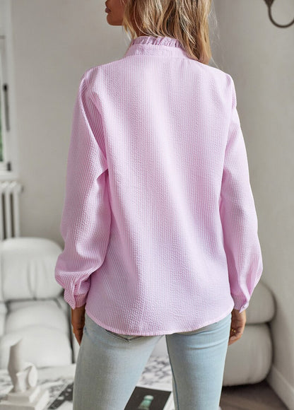 Luvrefashion | Lila Sophisticated Ruffle Blouse in Blue - image 16