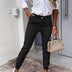 Jillian | Elegantes joggers cónicos de cintura alta para máxima comodidad - Negro