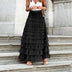 Theresa | Elegante falda midi de tul para mujer - Negro
