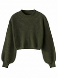 Jersey corto de mujer con mangas voluminosas