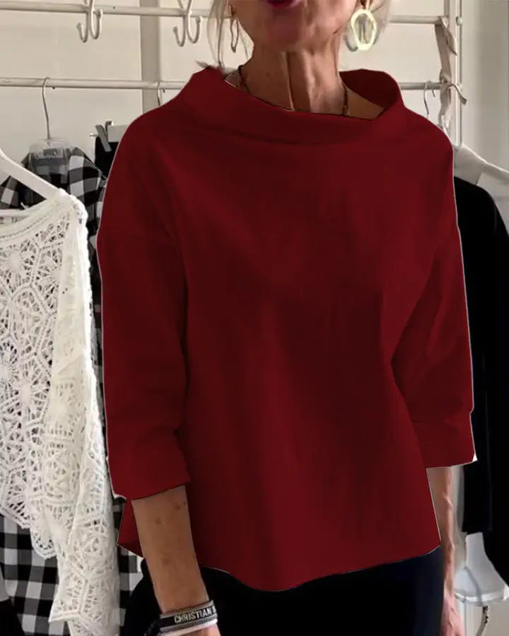 Luvrefashion | Diane Elevated Neckline in White - back view
