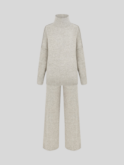 Luvrefashion | Sienna Relaxed Fit Two Piece Ensemble in Beige - image 13