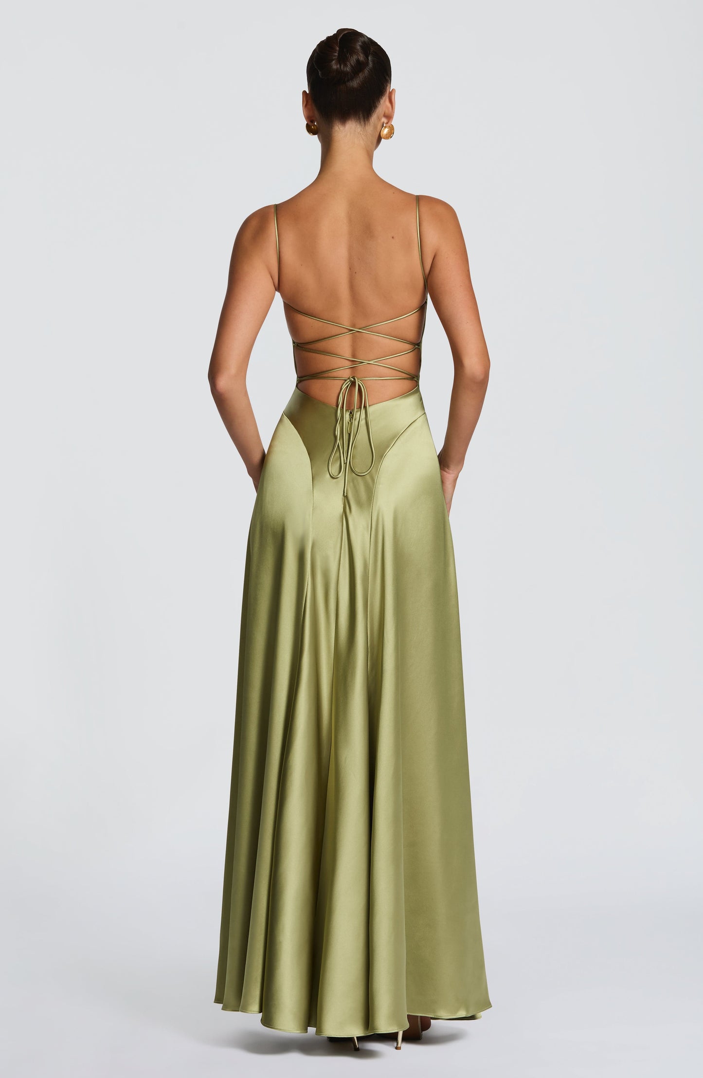 Vestido veraniego largo Sofia - Verde oliva claro