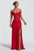 Vestido maxi de verano rojo Sophia