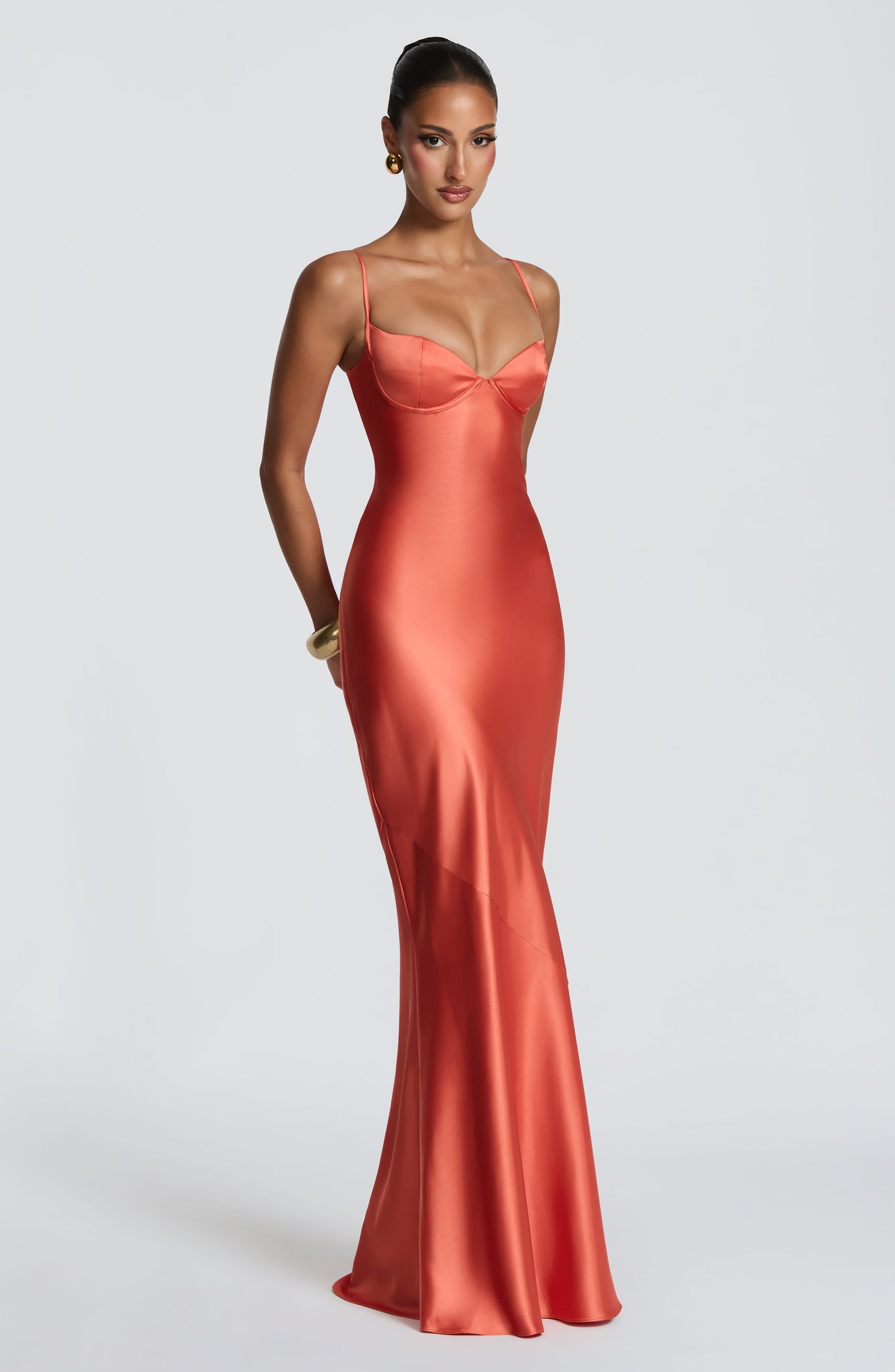 Vestido largo Chloe Maxi en naranja quemado