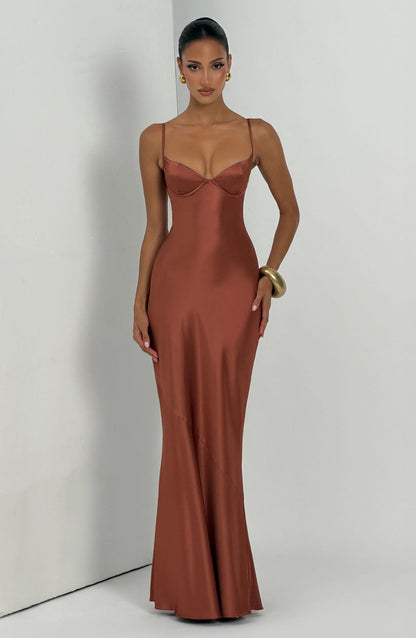 Vestido maxi de verano Chloe Rust