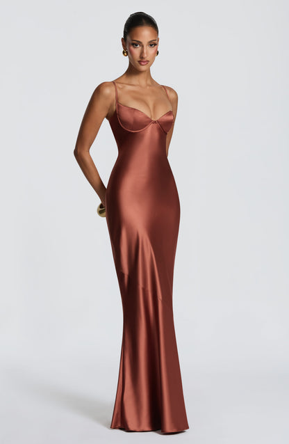Vestido maxi de verano Chloe Rust