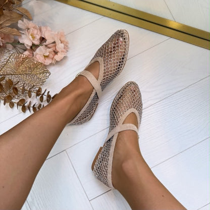 Zapatillas de bailarina Sophia con hebilla informal para primavera y verano