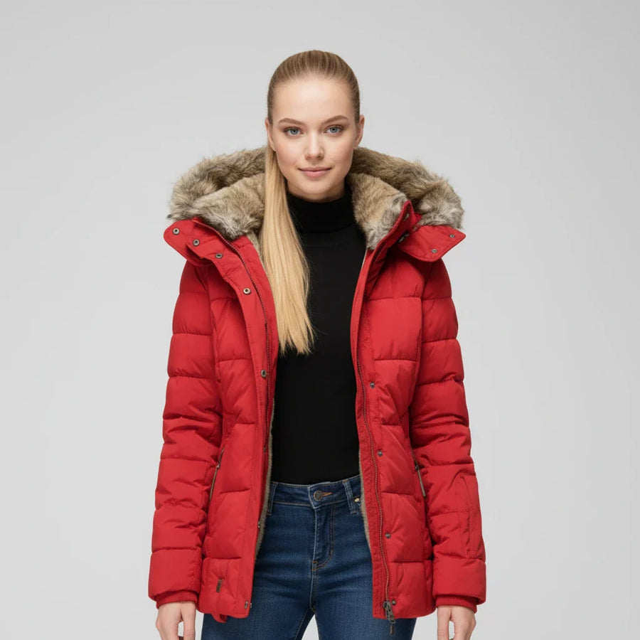Luvrefashion | Quilted Puffer Jacket with Hood for in Black - styled look