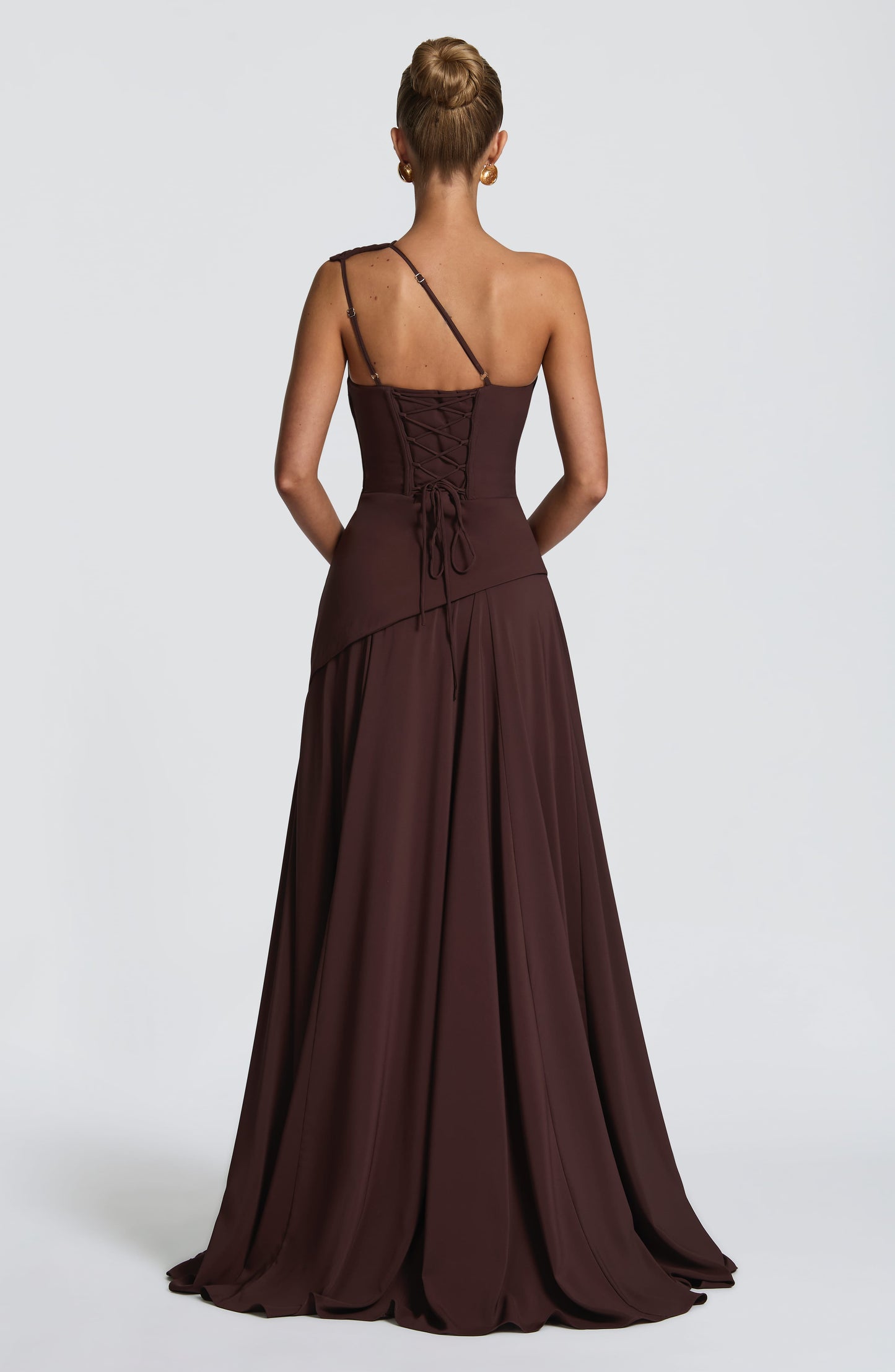 Vestido de verano maxi Sophia en marrón ciruela
