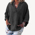 Doris | Blusa de tejido mixto de corte relajado - Negro