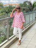 Dulce | Top estampado vintage atemporalmente elegante para mujer