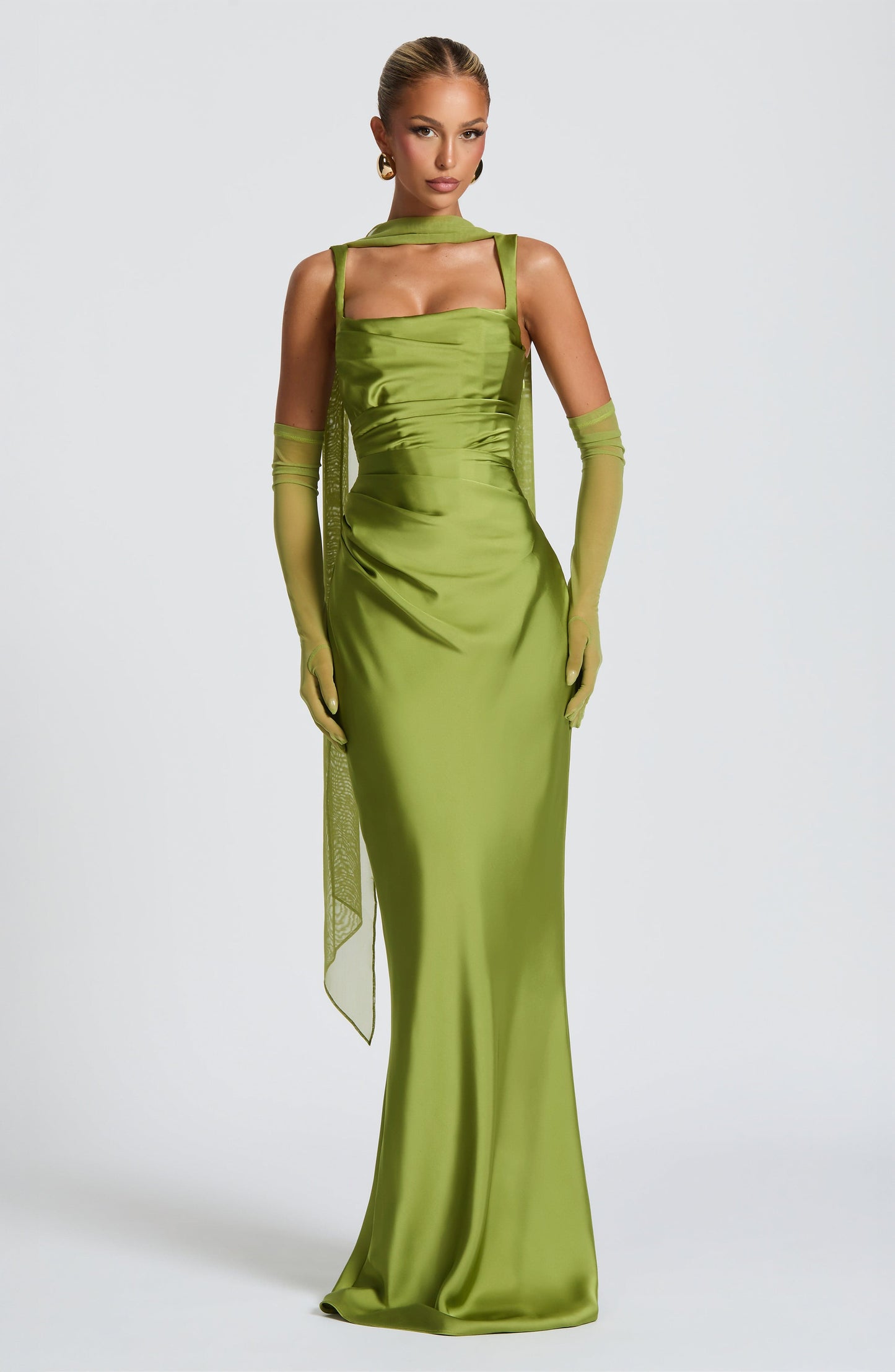 Vestido largo de verano Sophia Olive