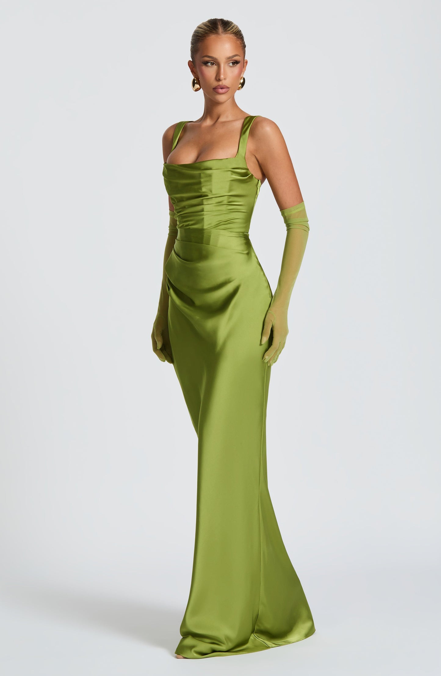 Vestido largo de verano Sophia Olive