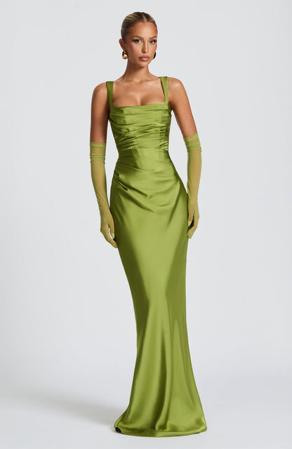 Vestido largo de verano Sophia Olive