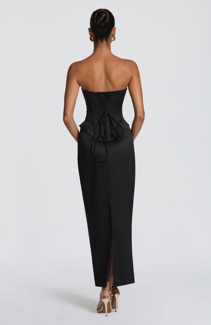 Falda midi Sophia negra - Moda chic de verano