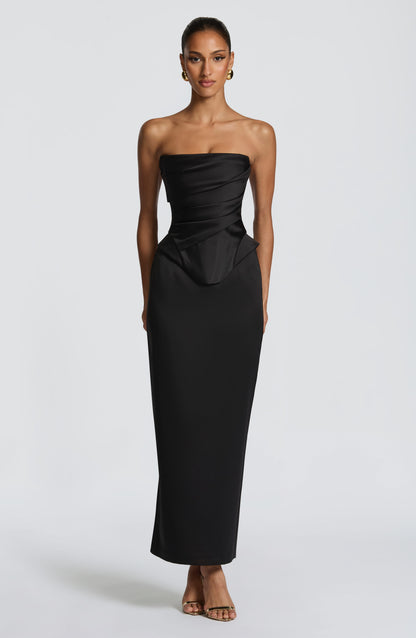 Falda midi Sophia negra - Moda chic de verano