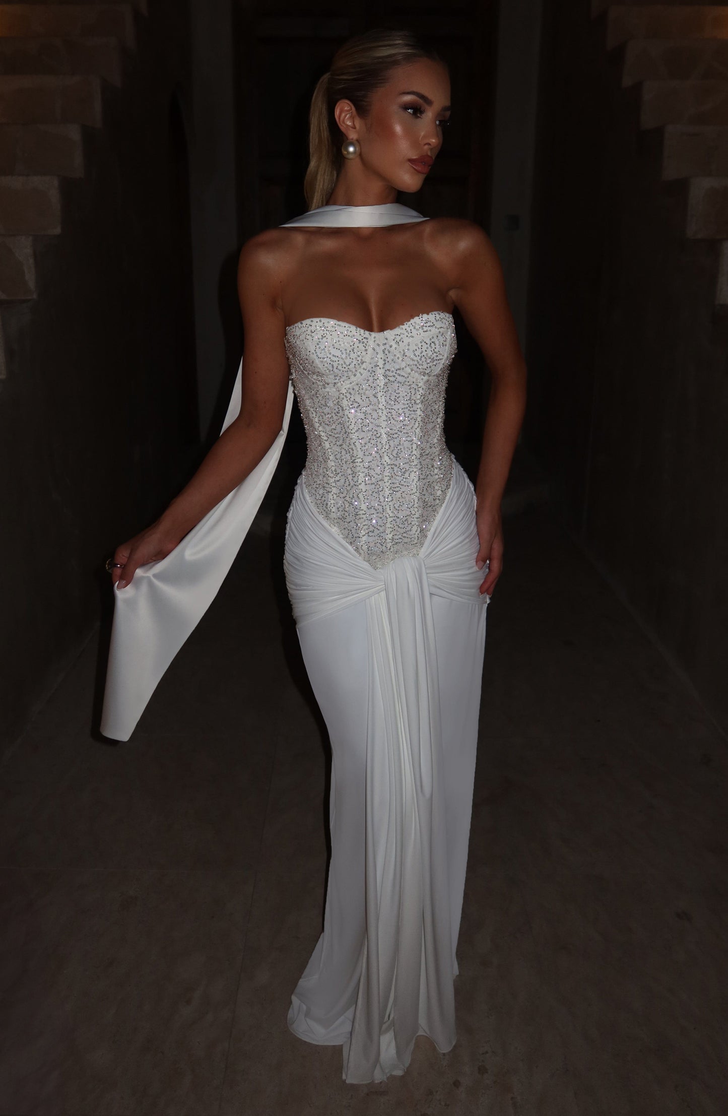 Vestido maxi de verano Sophia Ivory