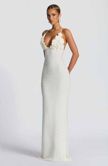 Vestido largo de verano Sophia color marfil