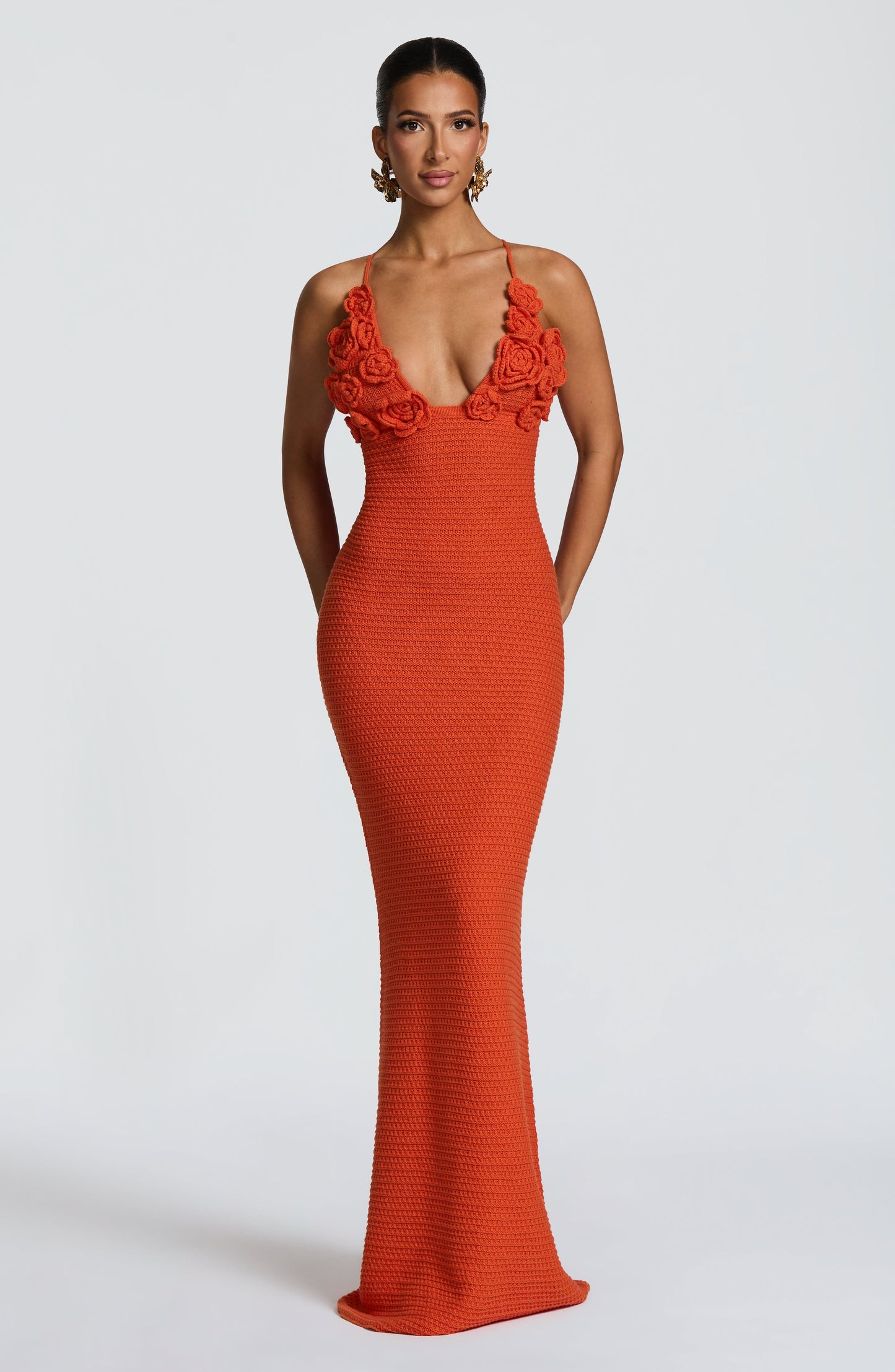 Vestido maxi de verano Sophia en naranja vibrante