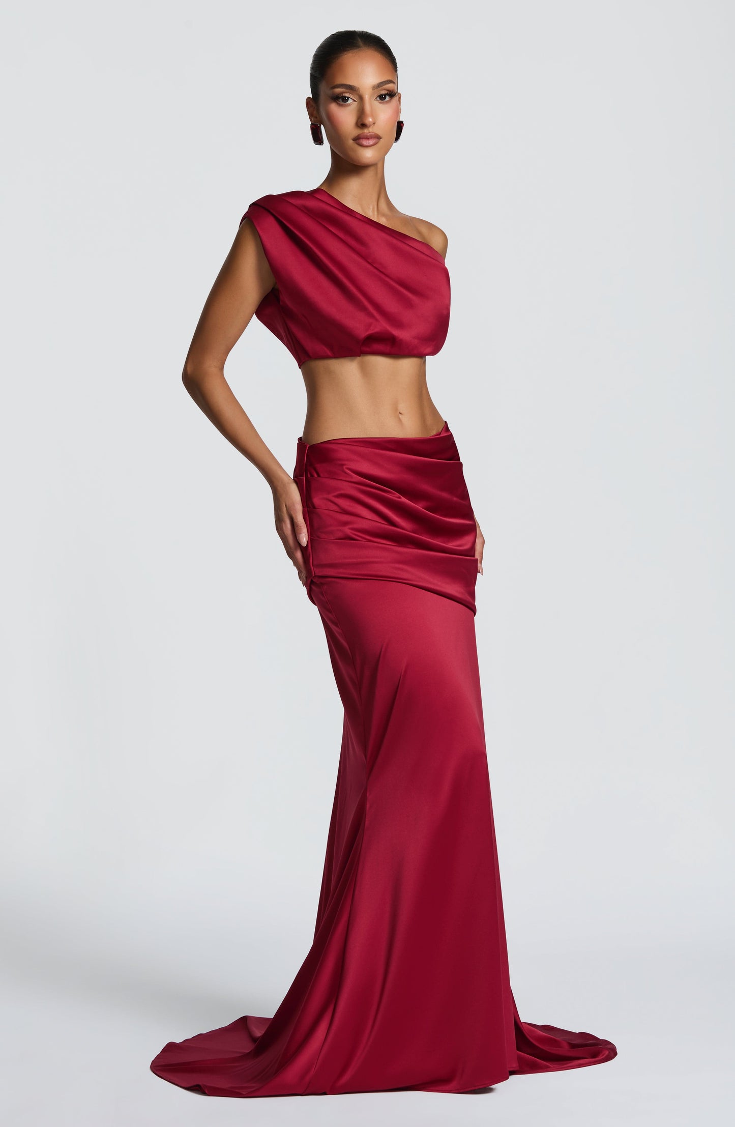 Falda Maxi Burdeos Natalie - Moda de Verano