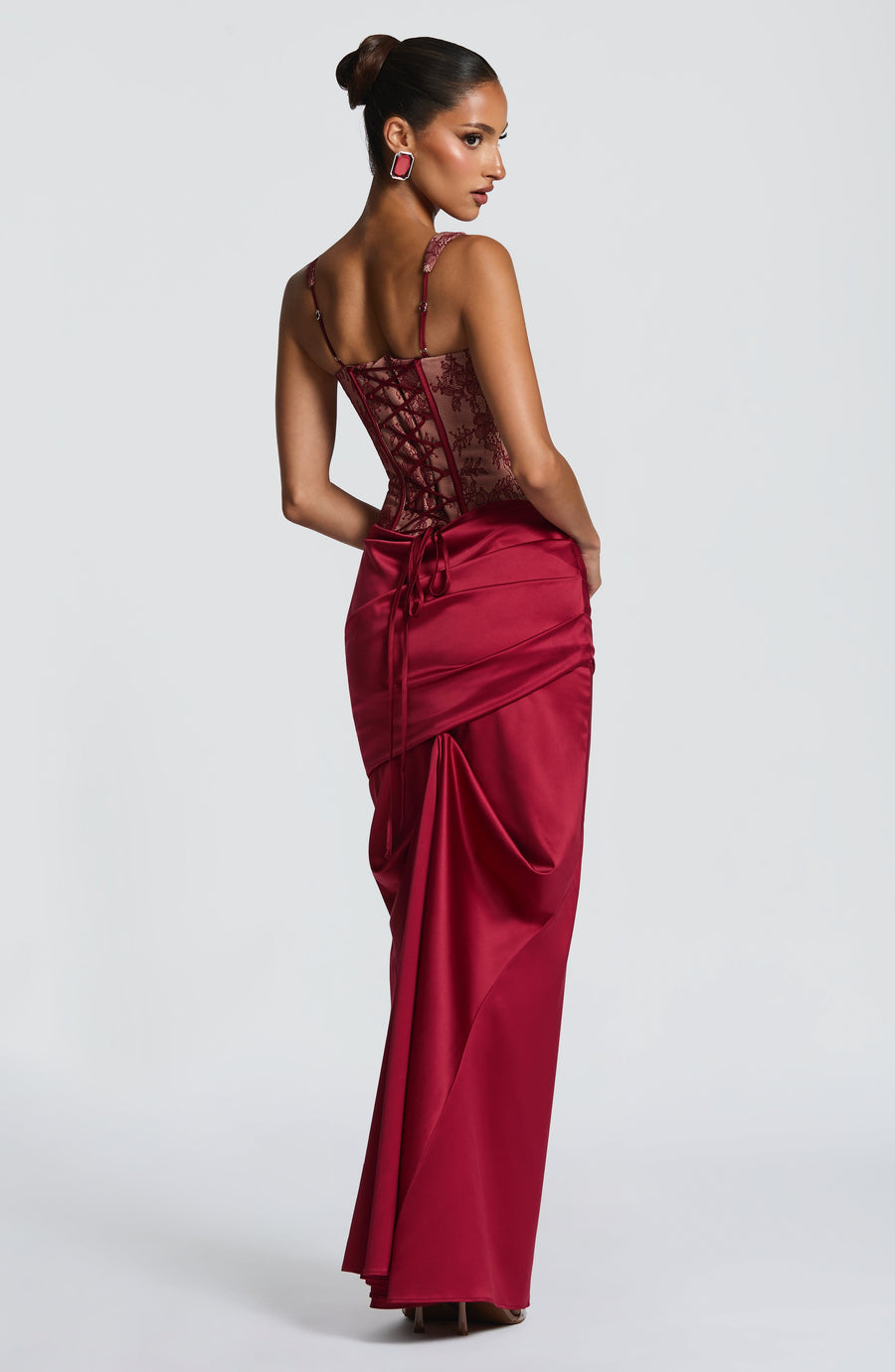 Falda Maxi Burdeos Natalie - Moda de Verano