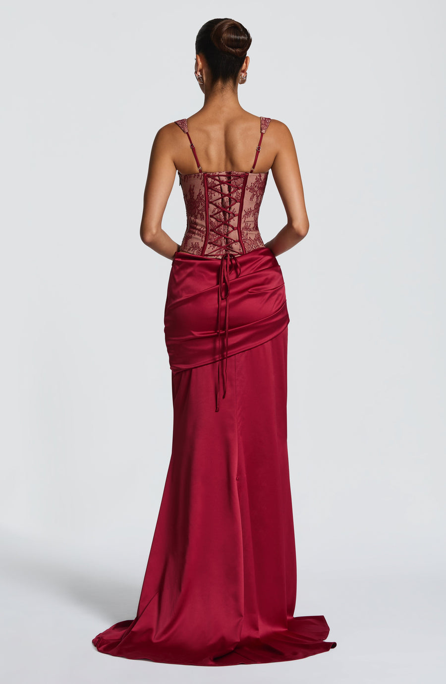 Falda Maxi Burdeos Natalie - Moda de Verano