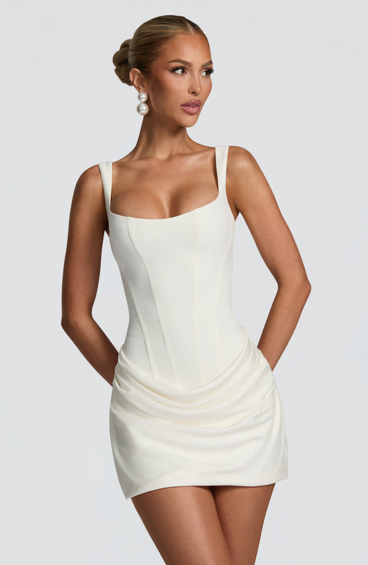 Minivestido Sophia de lino sintético - Lindo vestido de verano