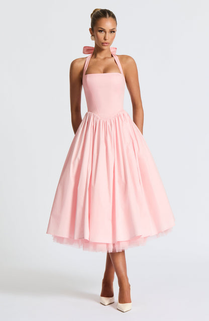 Vestido midi Sophia Blush - Moda veraniega elegante