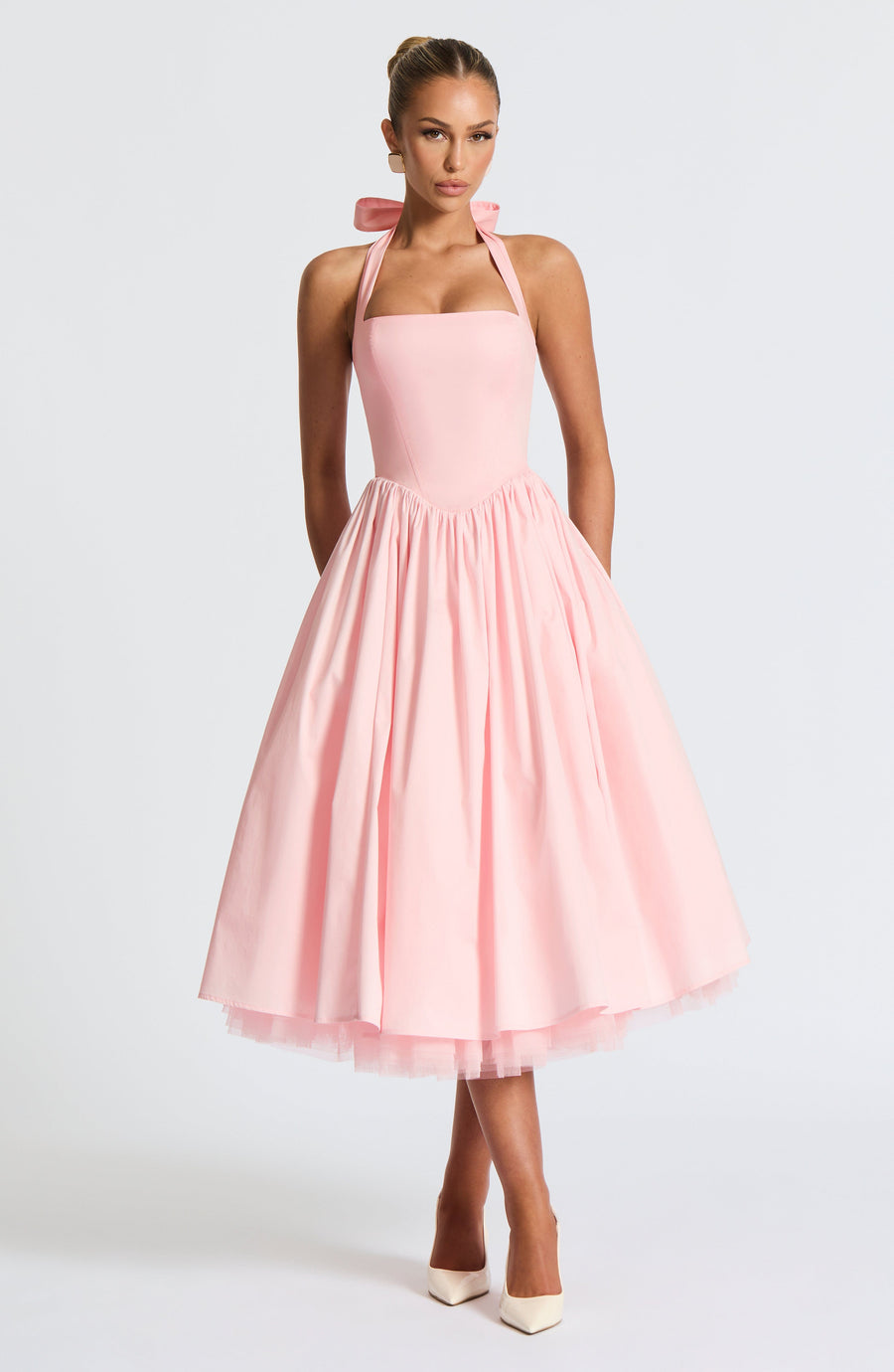 Vestido midi Sophia Blush - Moda veraniega elegante