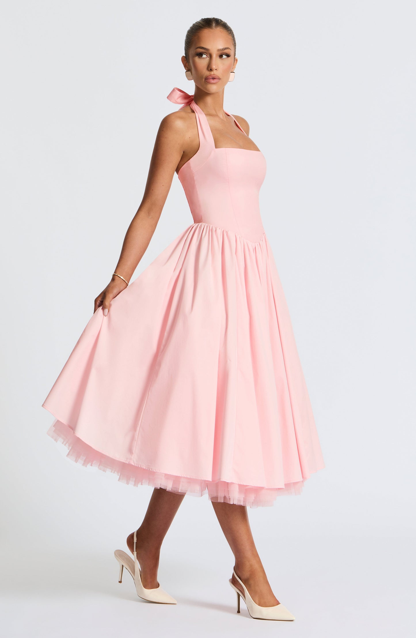 Vestido midi Sophia Blush - Moda veraniega elegante