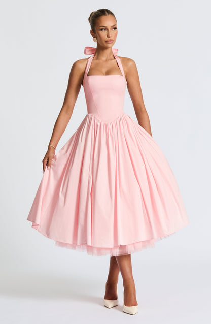 Vestido midi Sophia Blush - Moda veraniega elegante