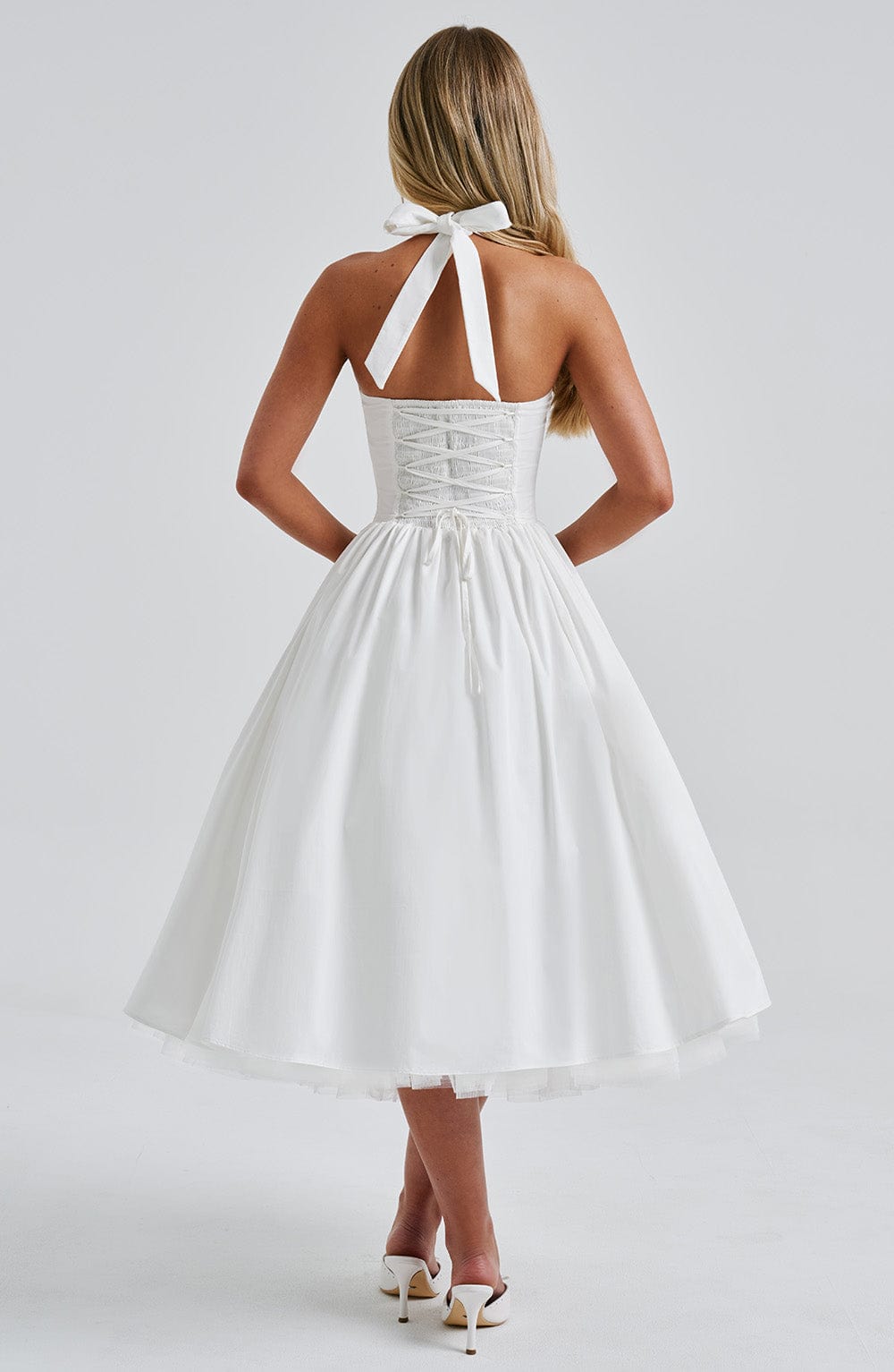 Sophia Vestido Midi de Tirantes Marfil - Moda Perfecta para el Verano