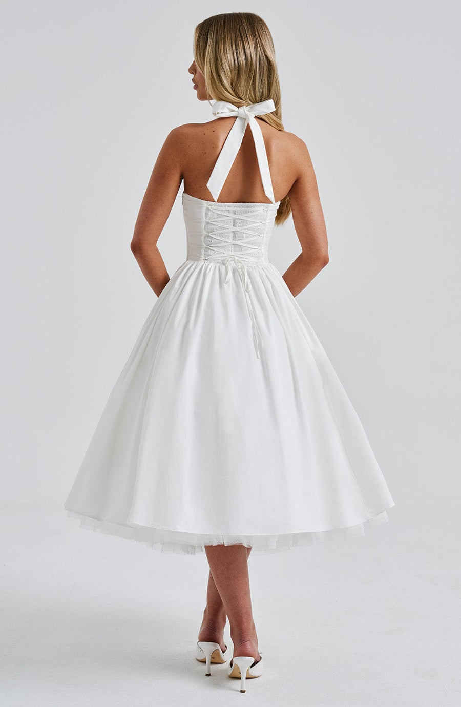 Sophia Vestido Midi de Tirantes Marfil - Moda Perfecta para el Verano