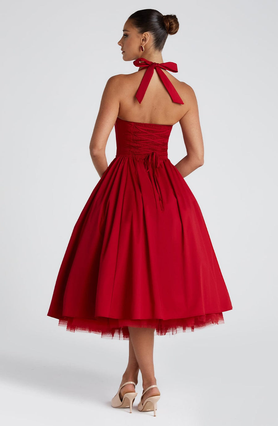 Vestido midi Sophia rojo - Moda de verano perfecta