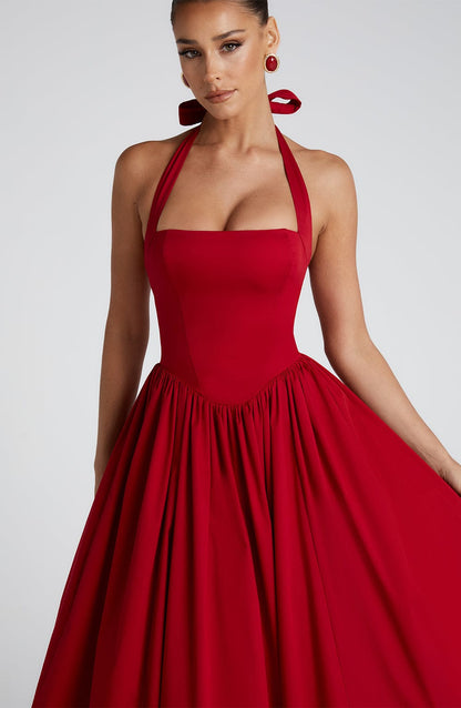 Vestido midi Sophia rojo - Moda de verano perfecta