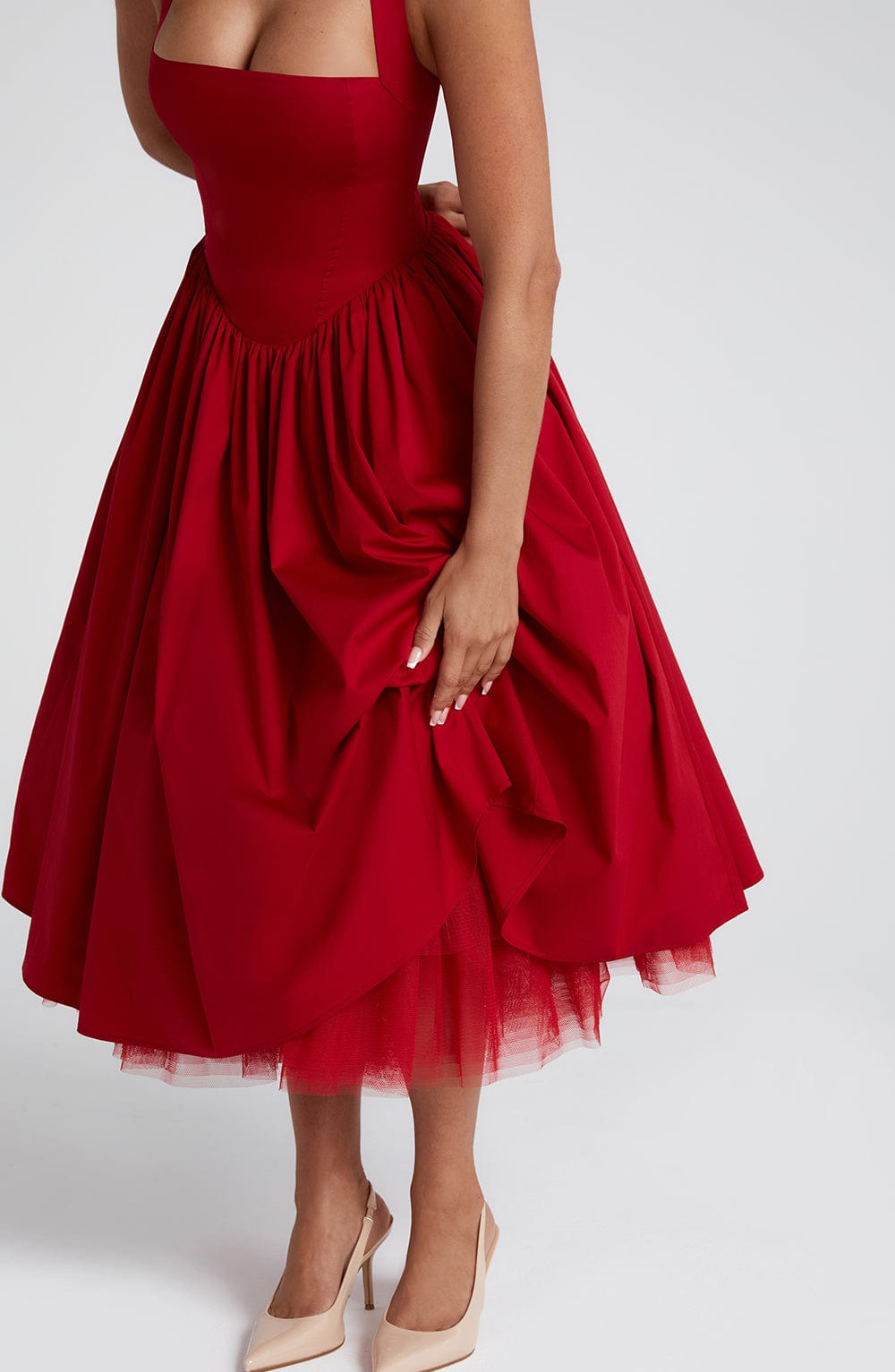 Vestido midi Sophia rojo - Moda de verano perfecta