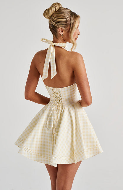 Minivestido Chloe Lemon de Vichy