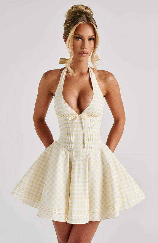 Minivestido Chloe Lemon de Vichy