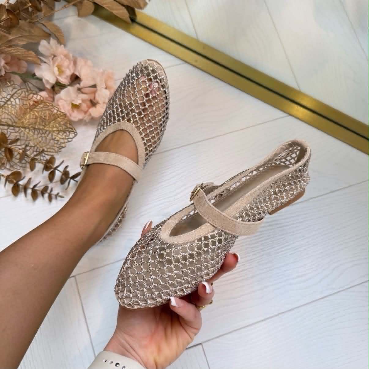 Zapatillas de bailarina Sophia con hebilla informal para primavera y verano