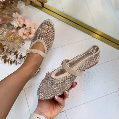 Zapatillas de bailarina Sophia con hebilla informal para primavera y verano