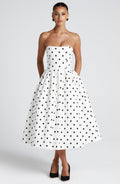 Vestido midi Sophie negro de lunares