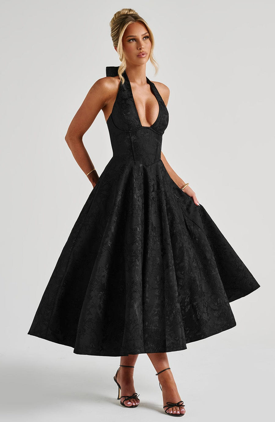 Vestido midi de verano Chloe Negro
